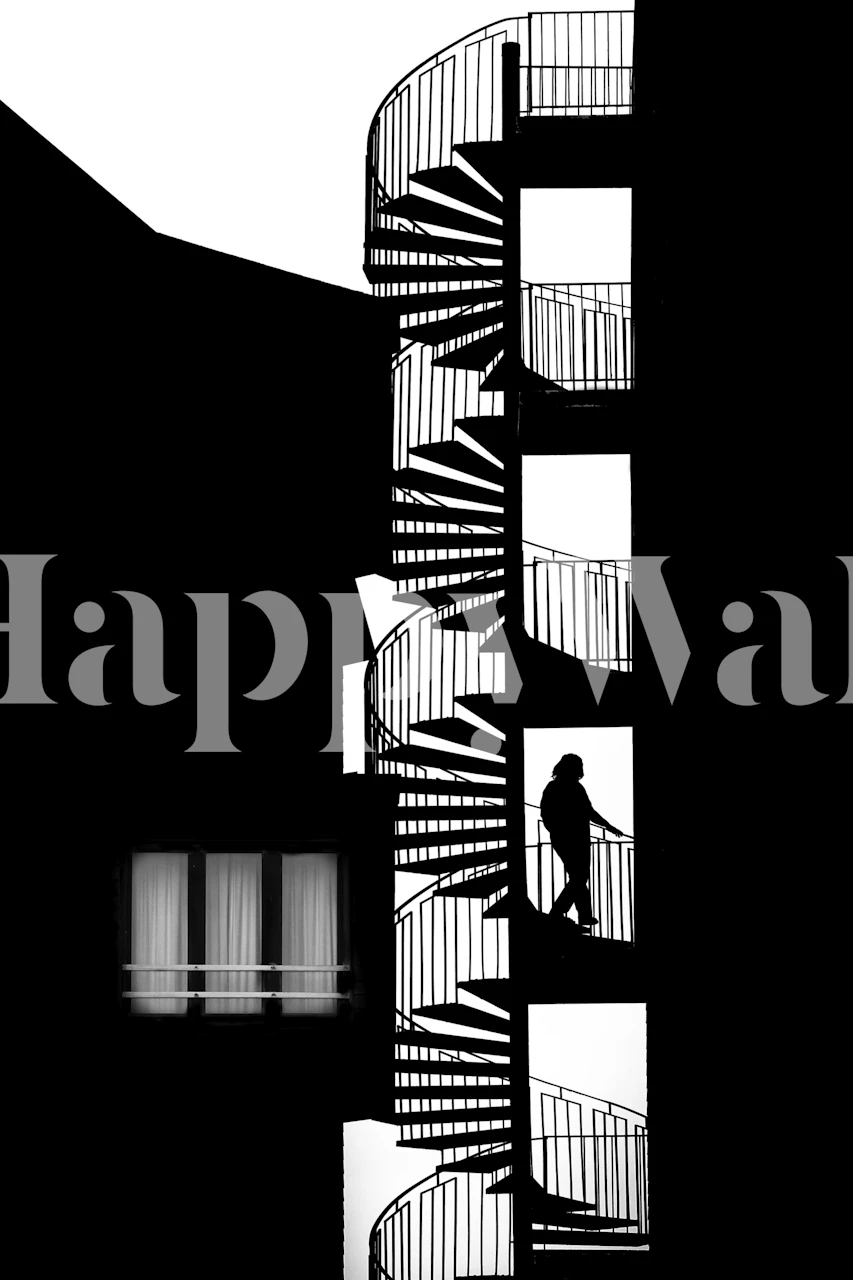 Silhouette wallpaper displayed in a room