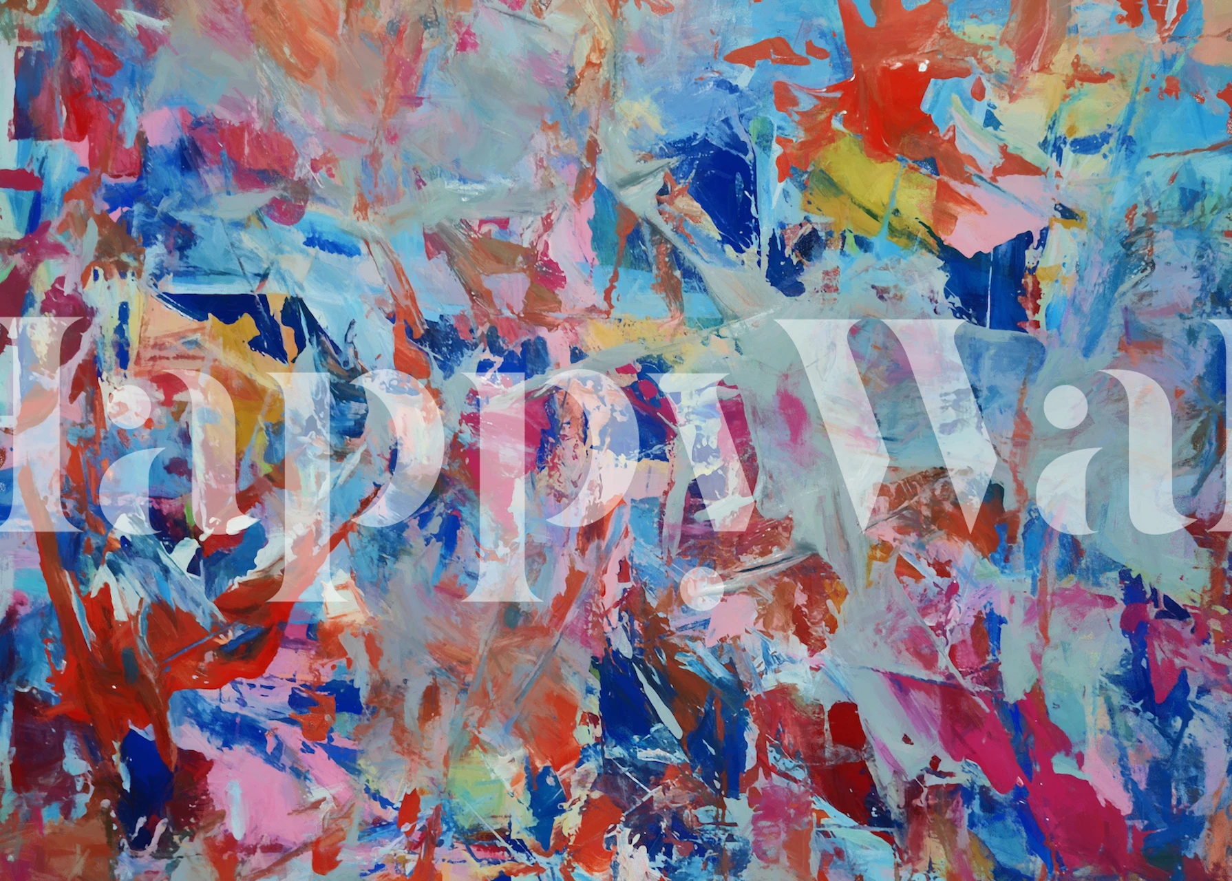 Papier peint mural coups de pinceau colorés abstraits