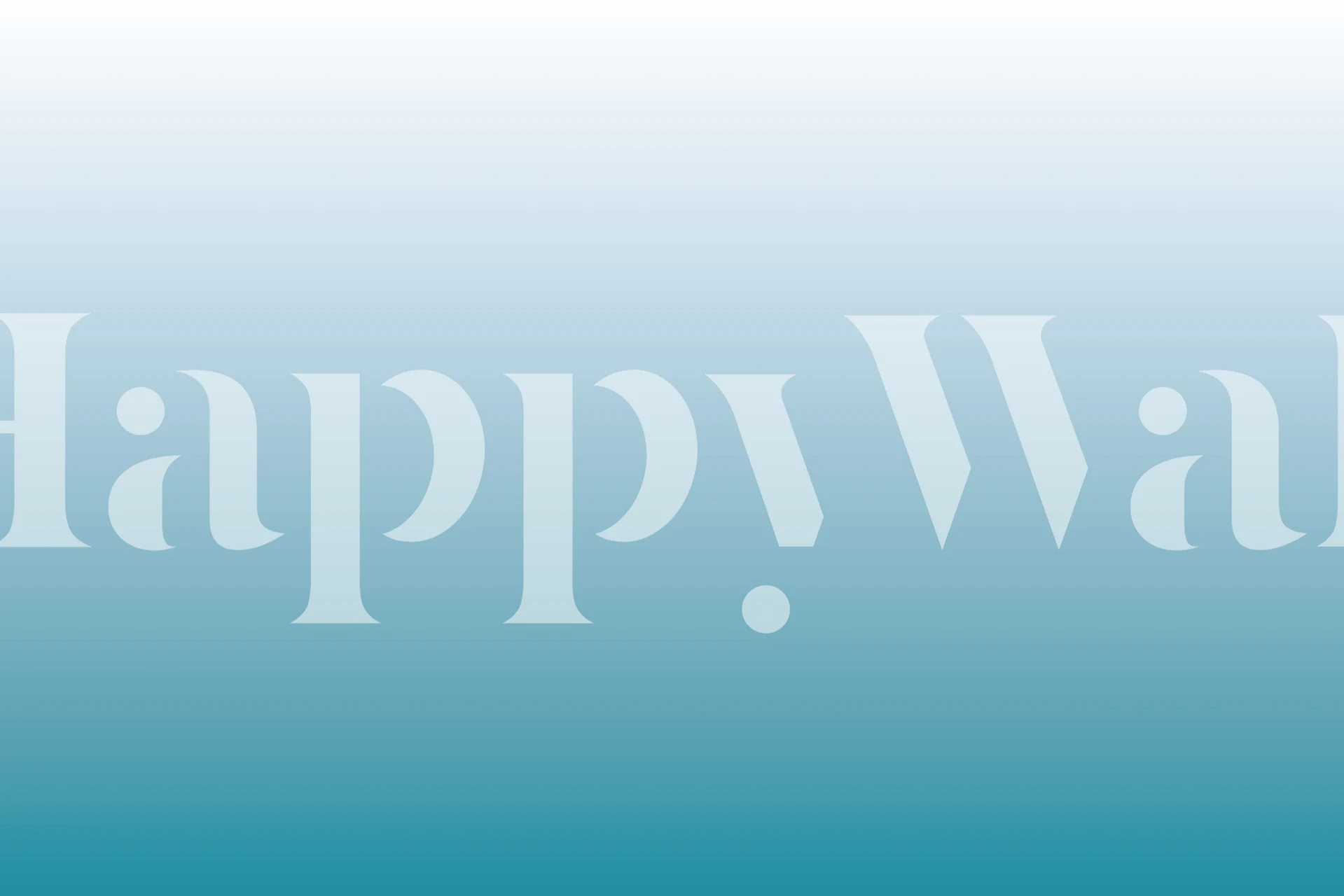 Teal to light blue gradient wall mural