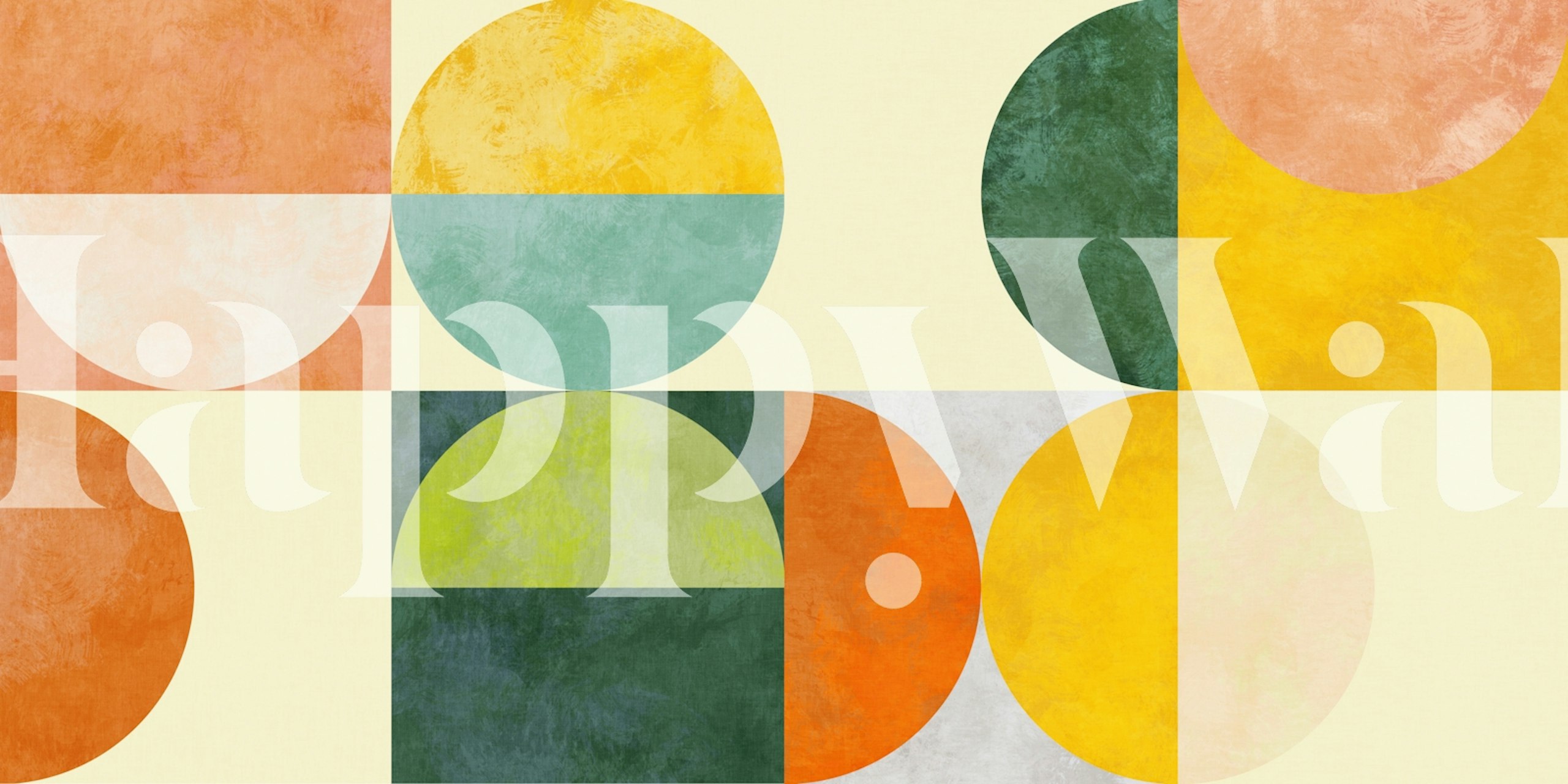 Bauhaus retro geometry wallpaper in interior