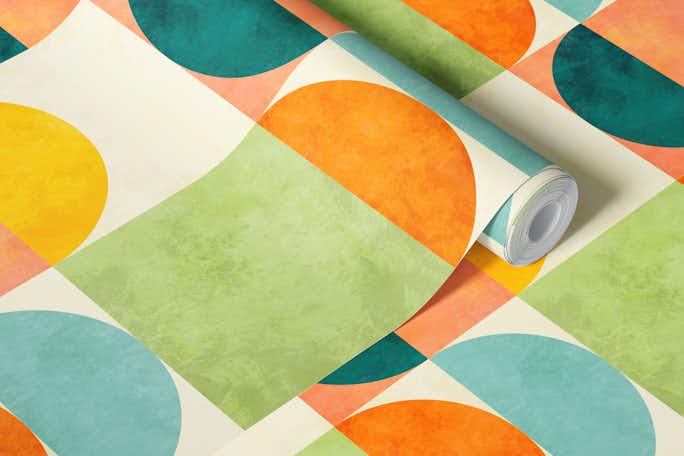 colorful checkers mid century modern 4wallpaper roll