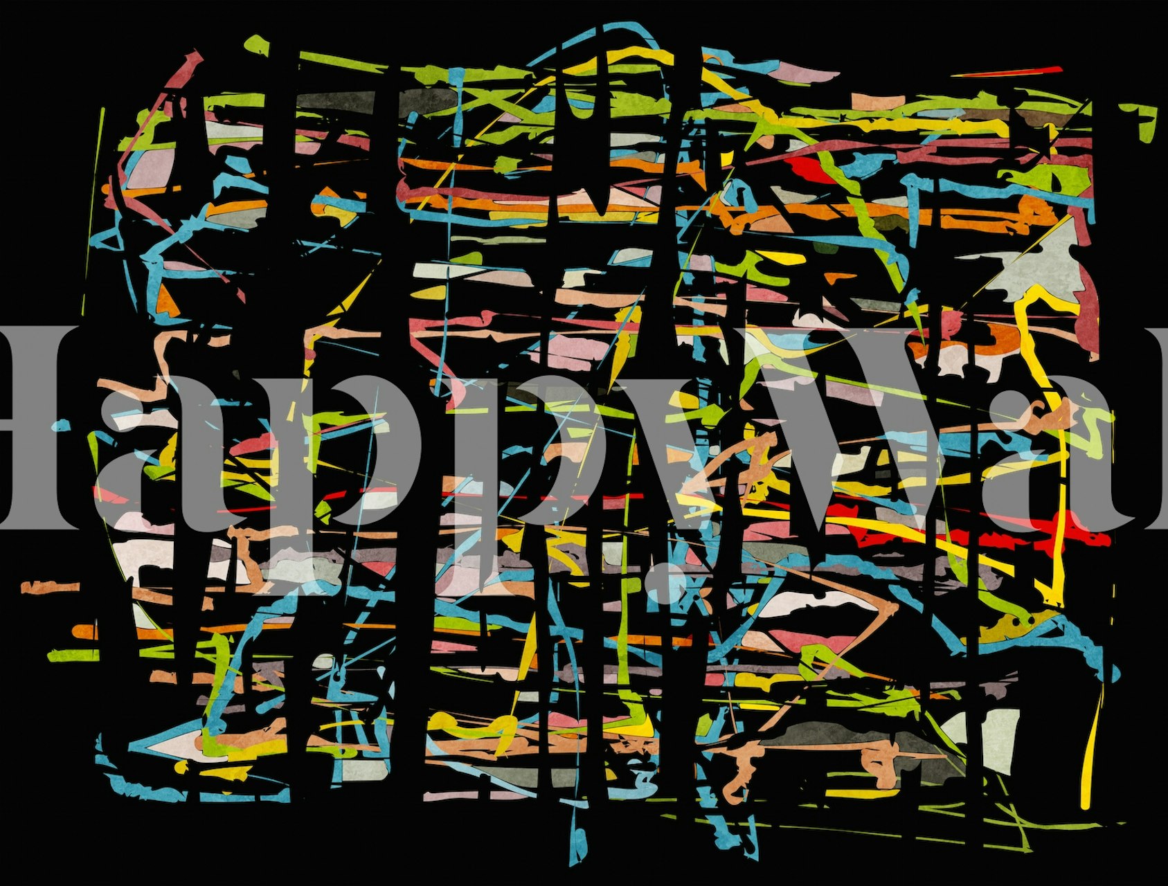 Urban Pollock 5 wallpaper in a modern room