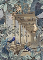 Lost Jungle Place With Peacocks tapete