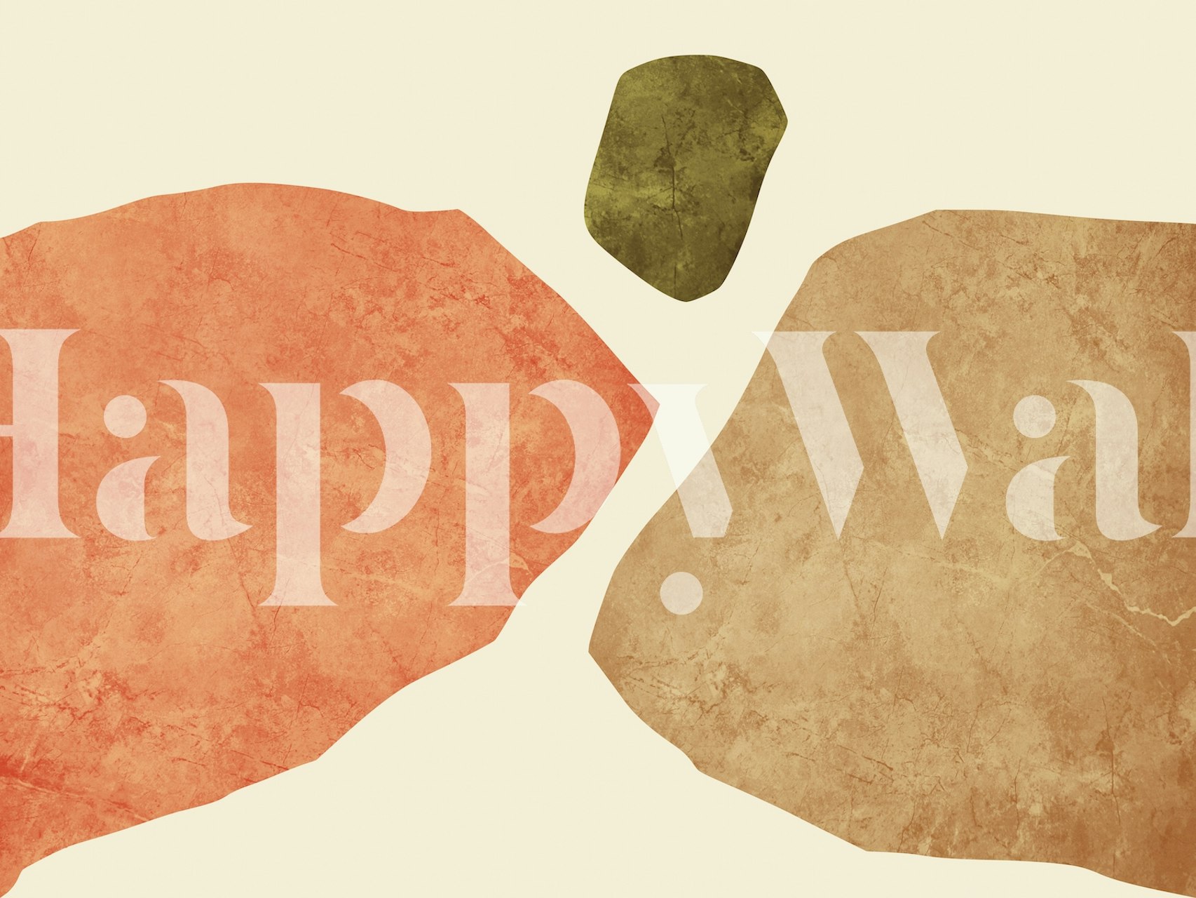Earthy solid shapes in beige, rust, and green abstract wallpaper
