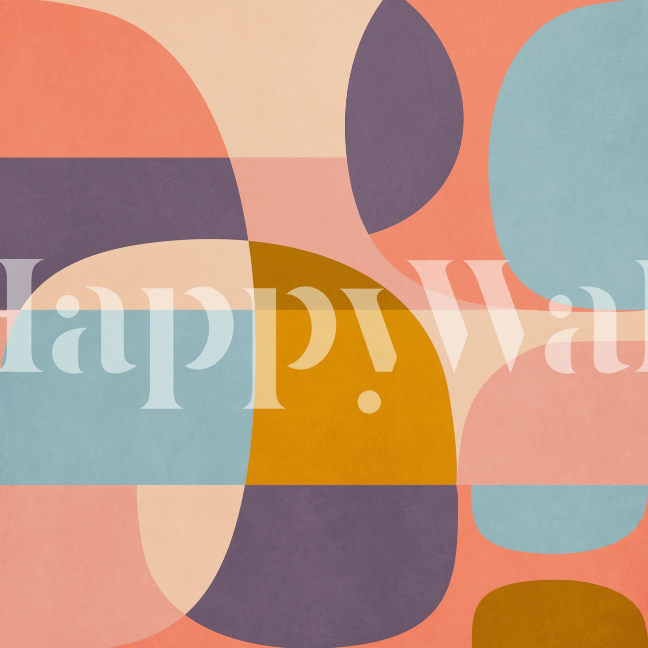 Modern abstract geometric wall mural in pastel colors