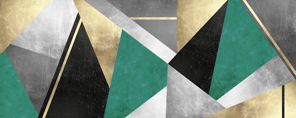 Gold and green geometric bands