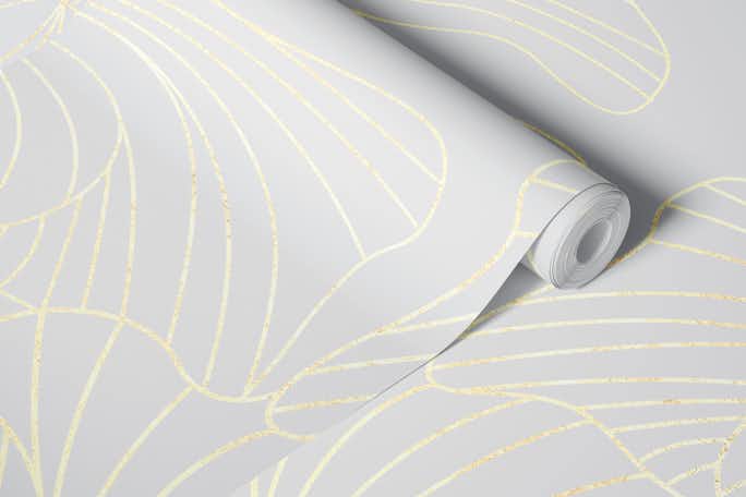 Golden floral lines 1wallpaper roll
