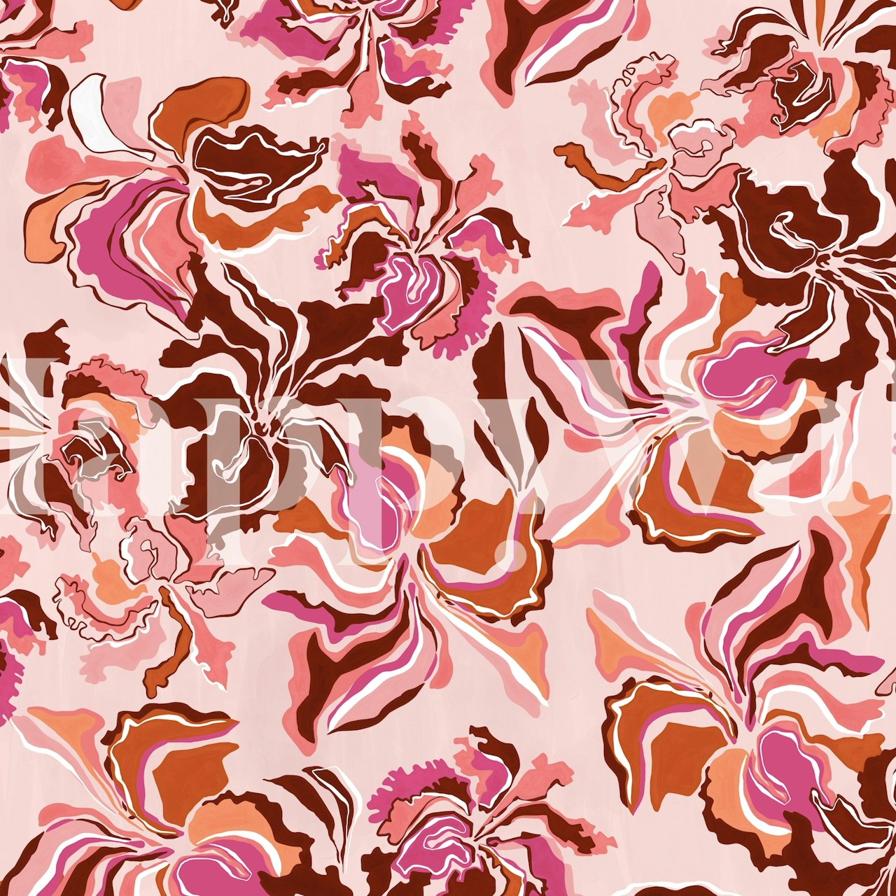 Färgglad Blommig Dufy Wallpaper I Ett Rum