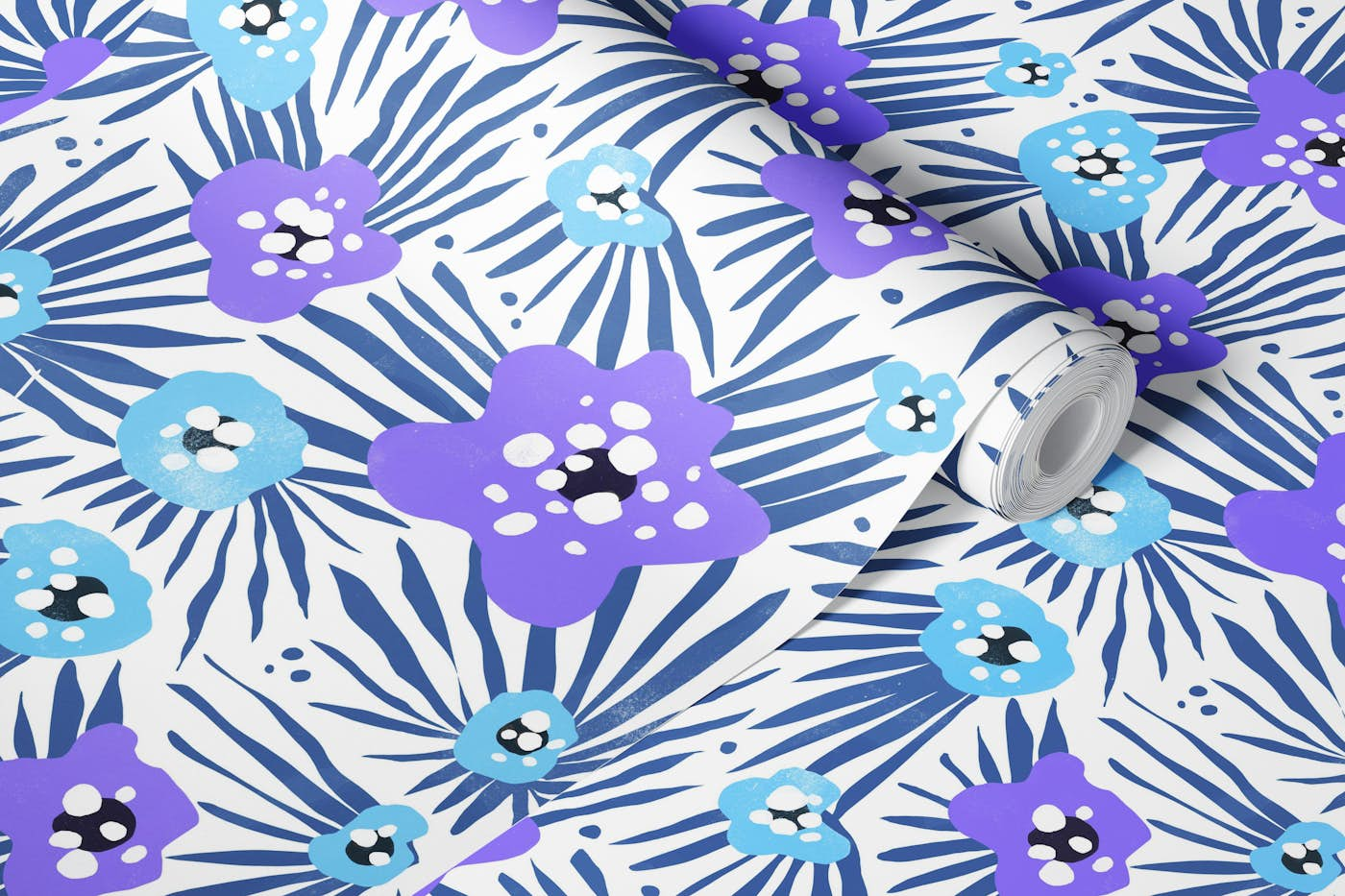 Crazy Blue wallpaper roll