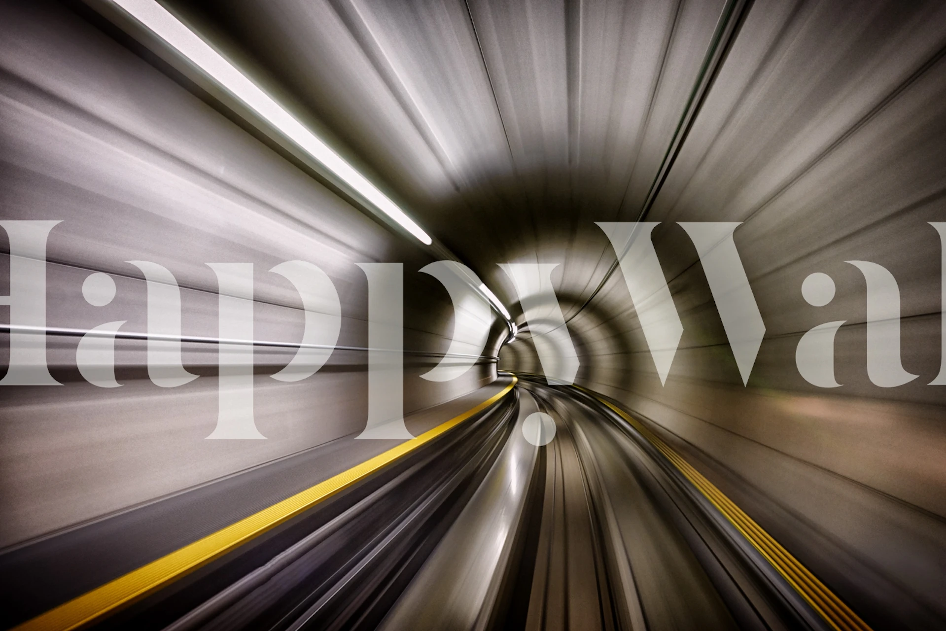 Abstract dynamic tunnel design in gray and yellow wallpaper