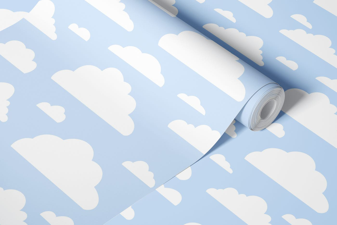 Pastels Clouds Pale Blue wallpaper roll