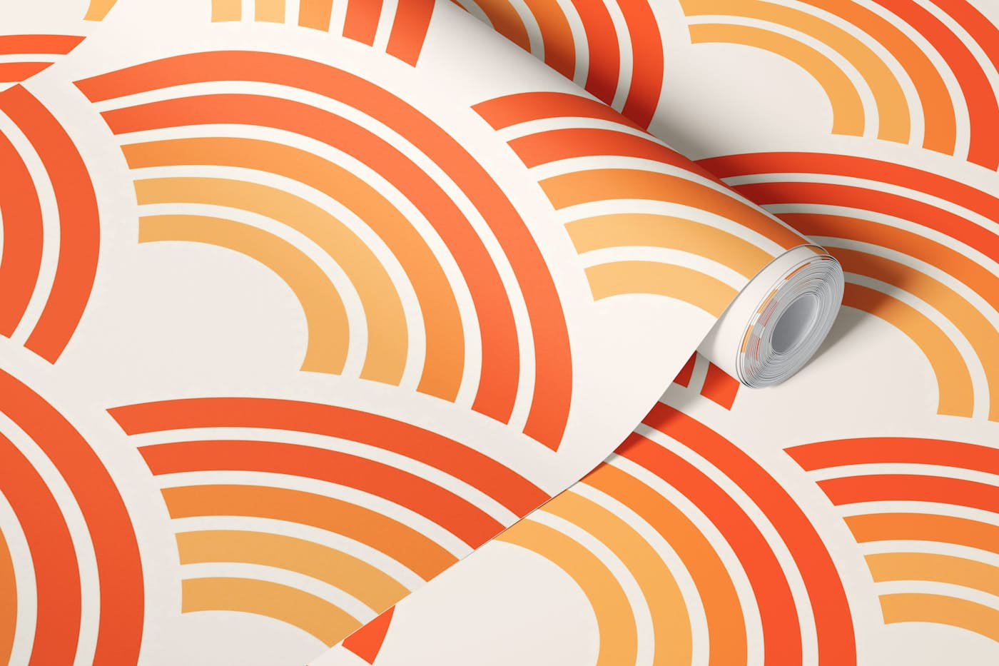 Orange Rainbow Pattern wallpaper roll