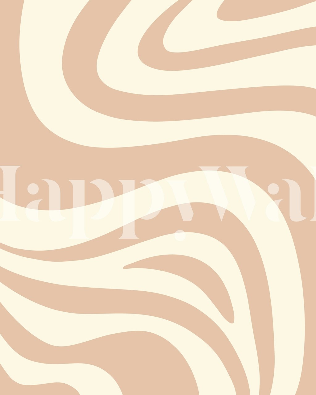 Neutral-toned retro groovy swirl wall mural