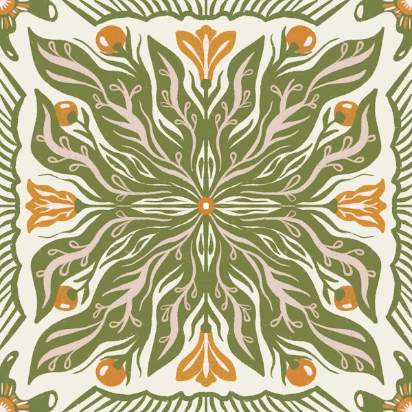 Symmetrical garden - light background