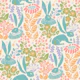 Rabbits in a pastel meadow