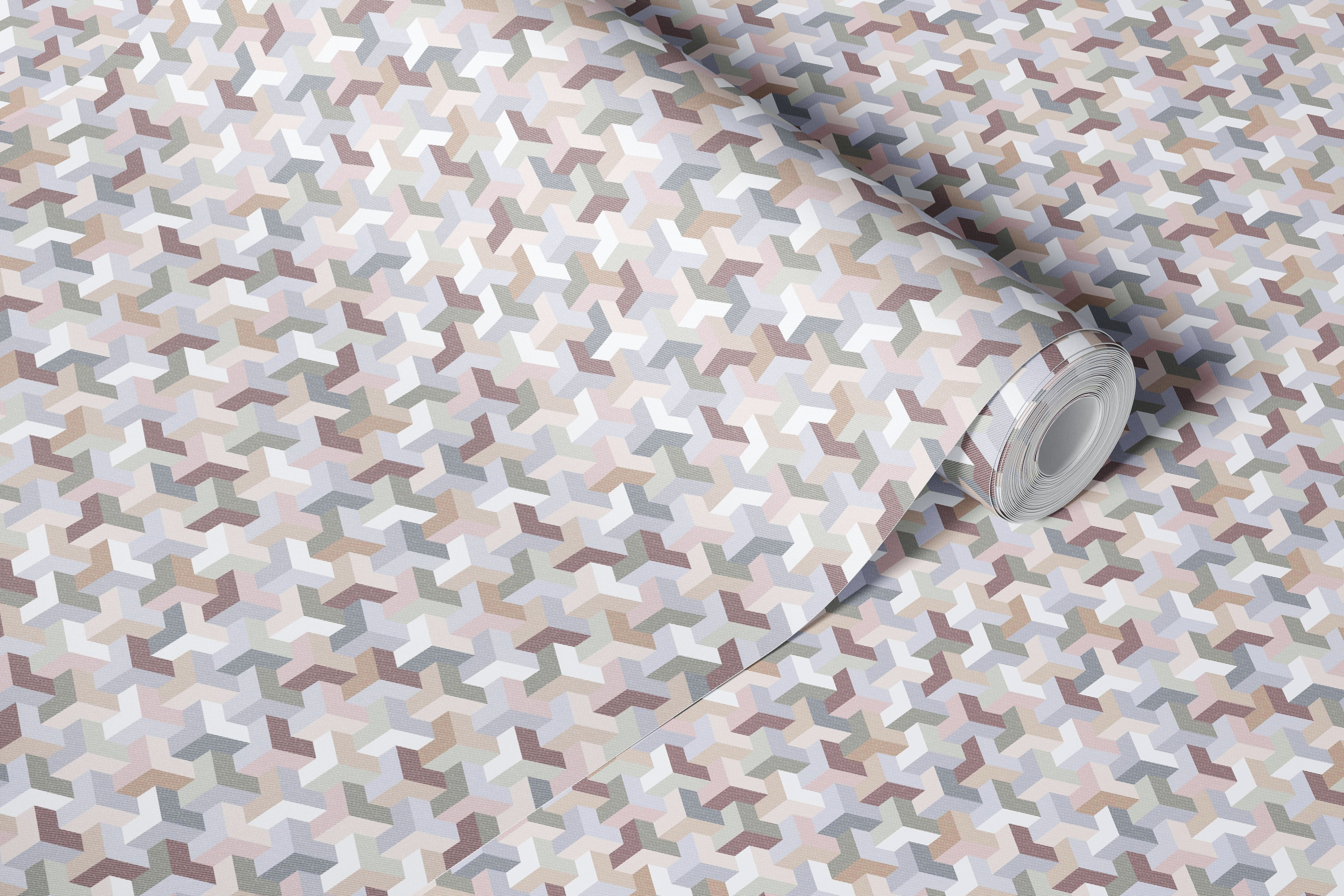 Geometric pattern in neutral tones wallpaper