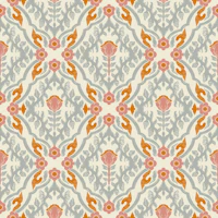 Ivory grey leaves with blush blooms behang