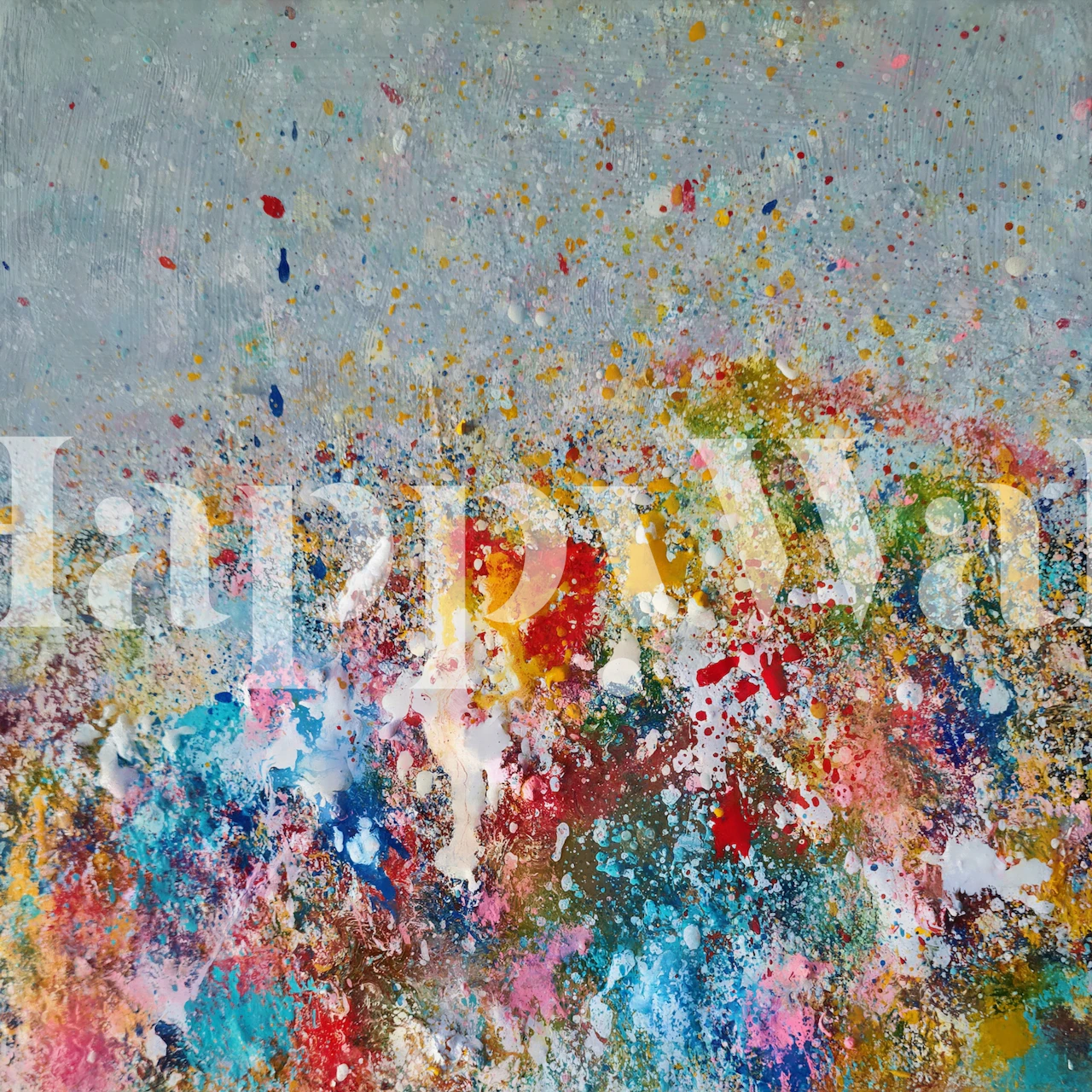 Tapeta Ink splashes prikazana u sobi