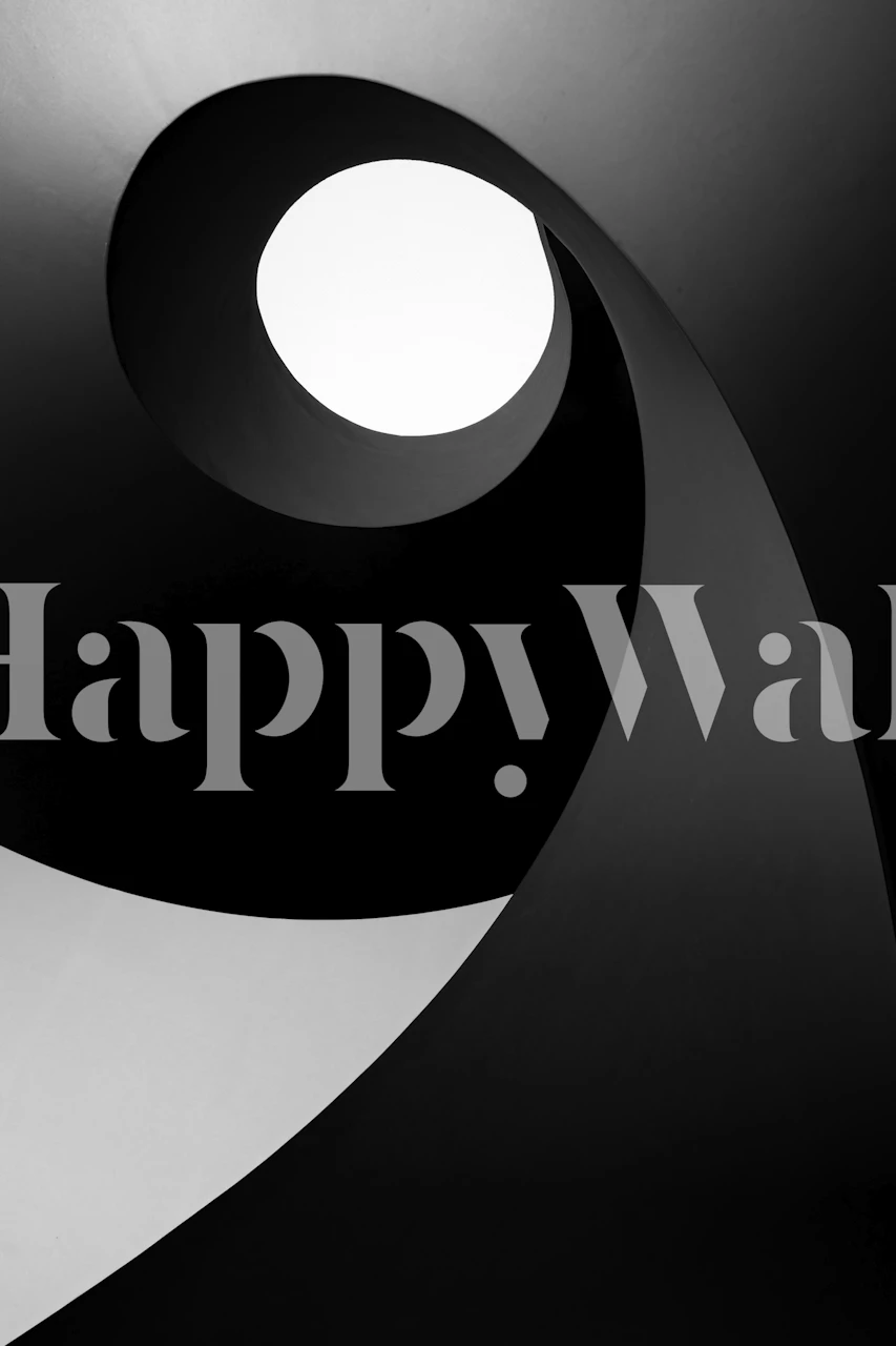 Abstract black and white swirl design wallpaper
