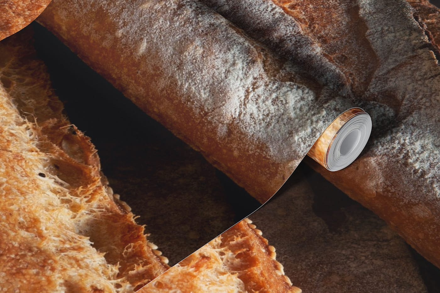 French baguettes wallpaper roll