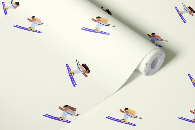 Skierwallpaper roll