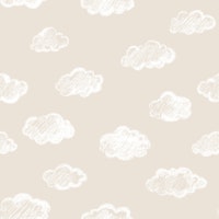 Chalk Clouds Pattern On Cream Beige ταπετσαρία