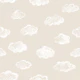 Chalk Clouds Pattern On Cream Beige