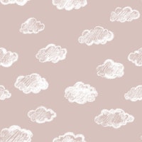 Chalk Clouds Pattern On Blush Pink tapete