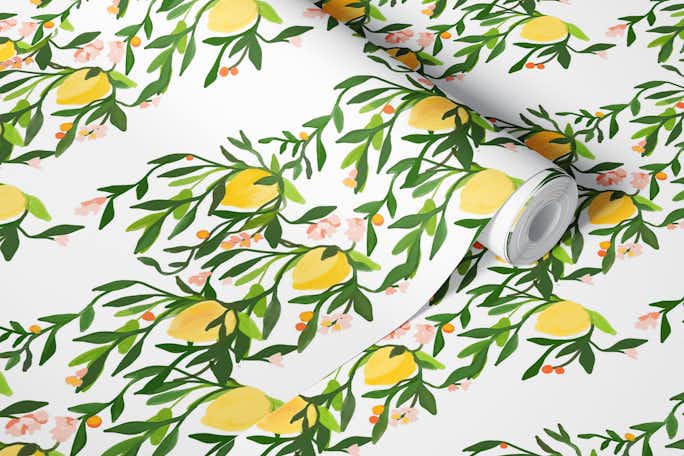 Citrus lemonswallpaper roll