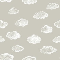 Chalk Clouds Pattern On Dove Grey ταπετσαρία