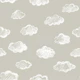 Chalk Clouds Pattern On Dove Grey