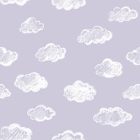 Chalk Clouds Pattern On Lavender tapet