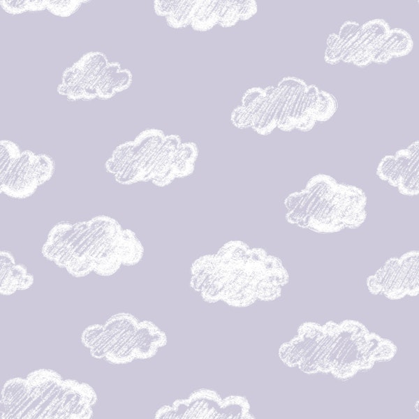 Chalk Clouds Pattern On Lavender