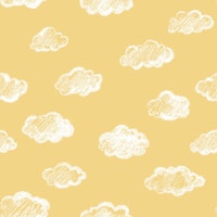 Chalk Clouds Pattern On Yellow tapete