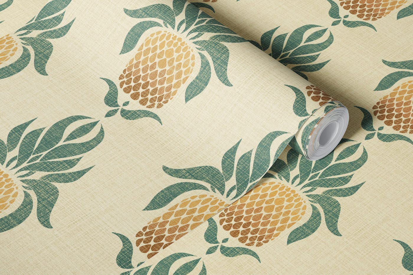 Ombre Pineapple Natural wallpaper roll