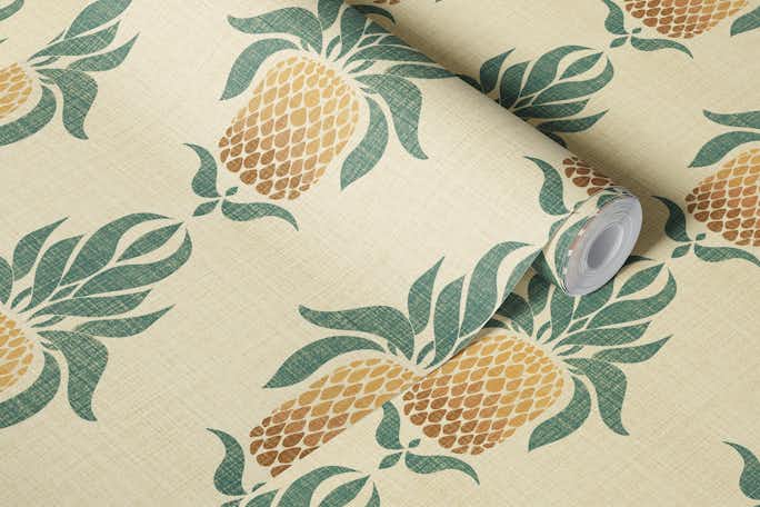 Ombre Pineapple Naturalwallpaper roll