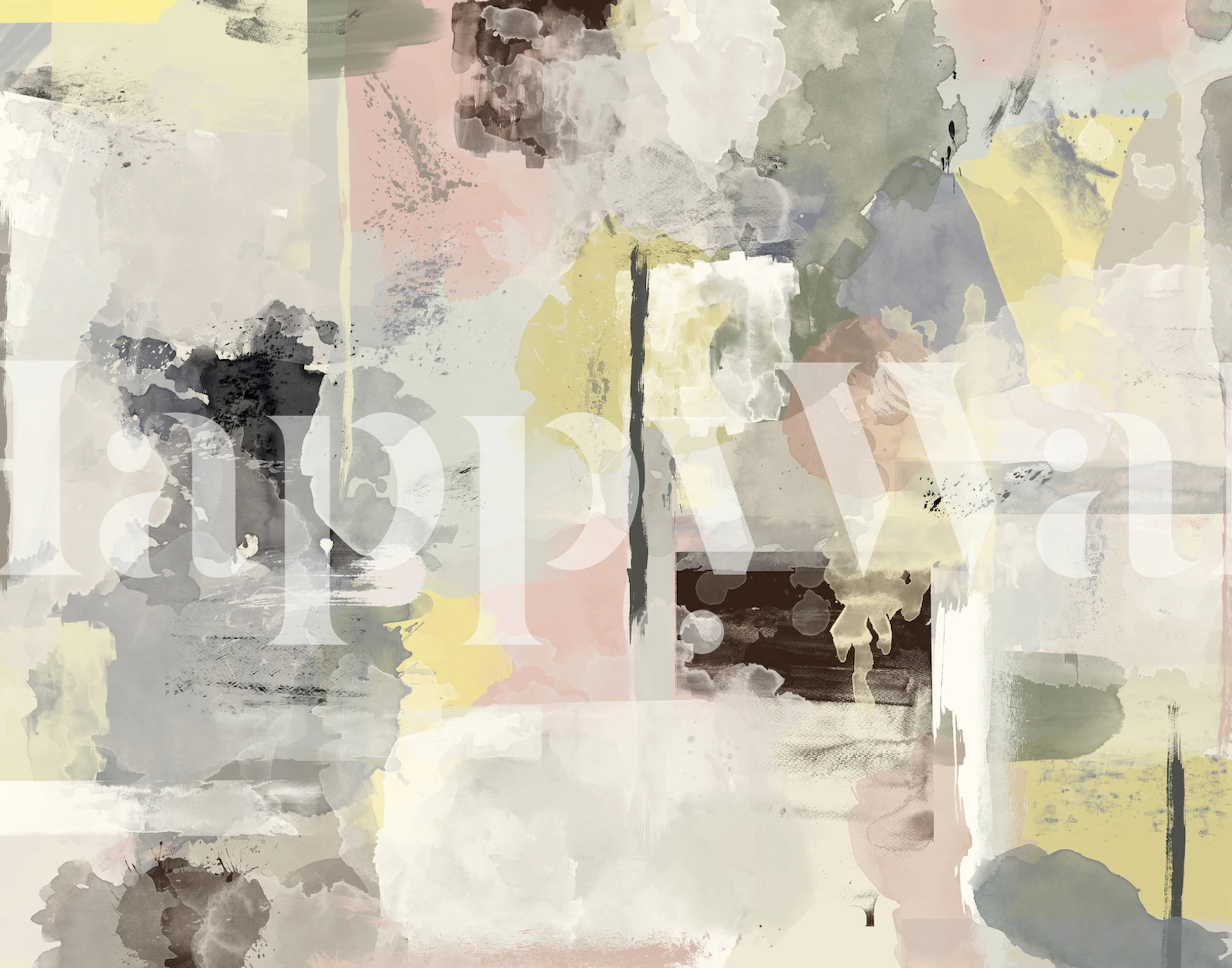 Watercolor modern wallpaper in a stylish room