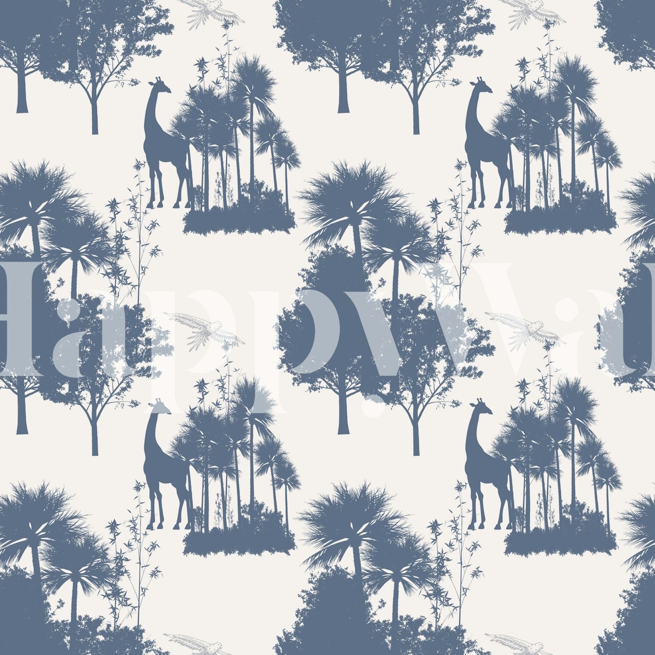 Blue Safari Toile Pattern Wallpaper Beautiful Wallpapers at Happywall