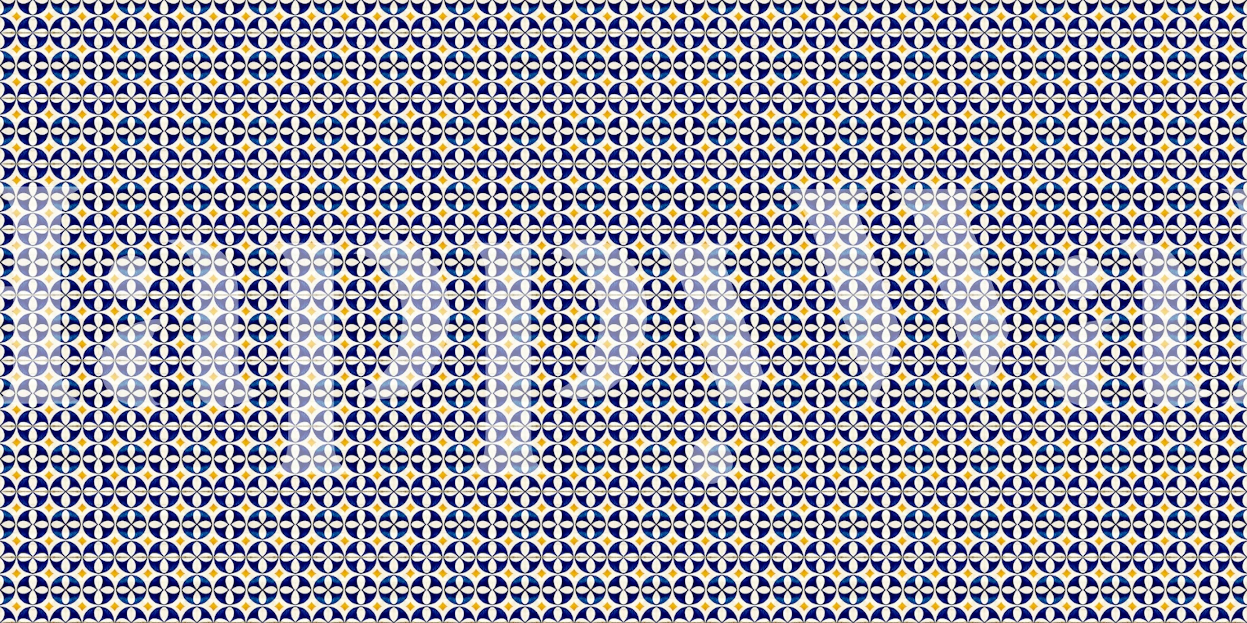 Navy blue geometric pattern with cream and gold accents wallpaper