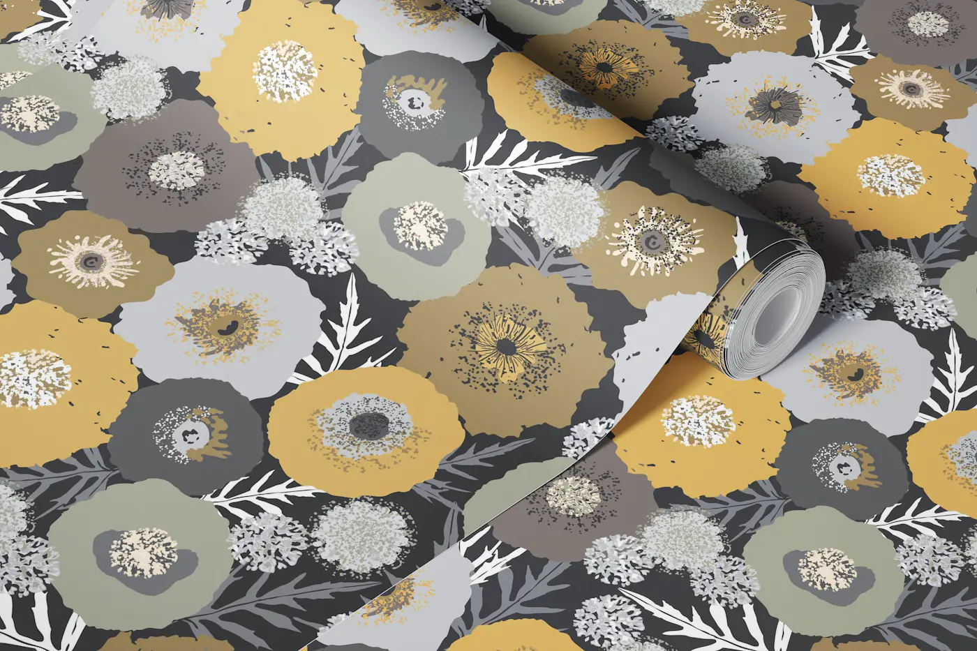 Abstract Poppy Garden wallpaper roll