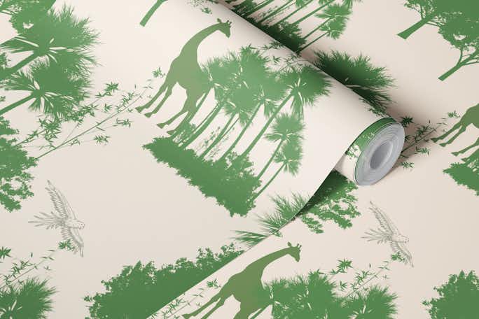 Green Safari Toilewallpaper roll