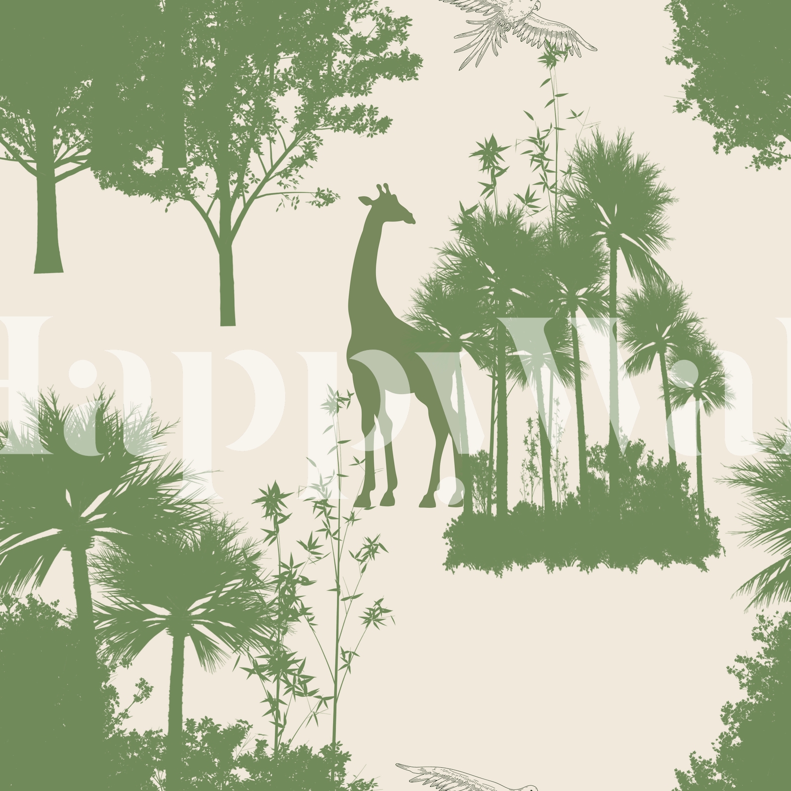 Green Safari Toile Wallpaper | Beautiful Safari-Themed Wallpapers