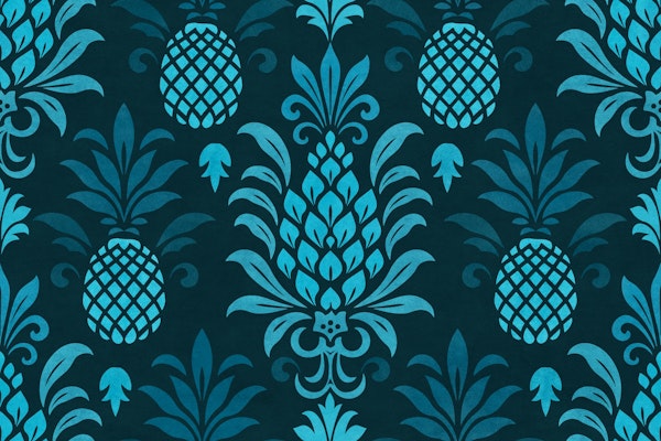 Modern Pineapple Chic Textured Teal Emerald