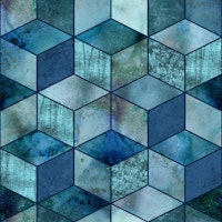 Cubics Modern 3D Geometry Pattern Blue wallpaper