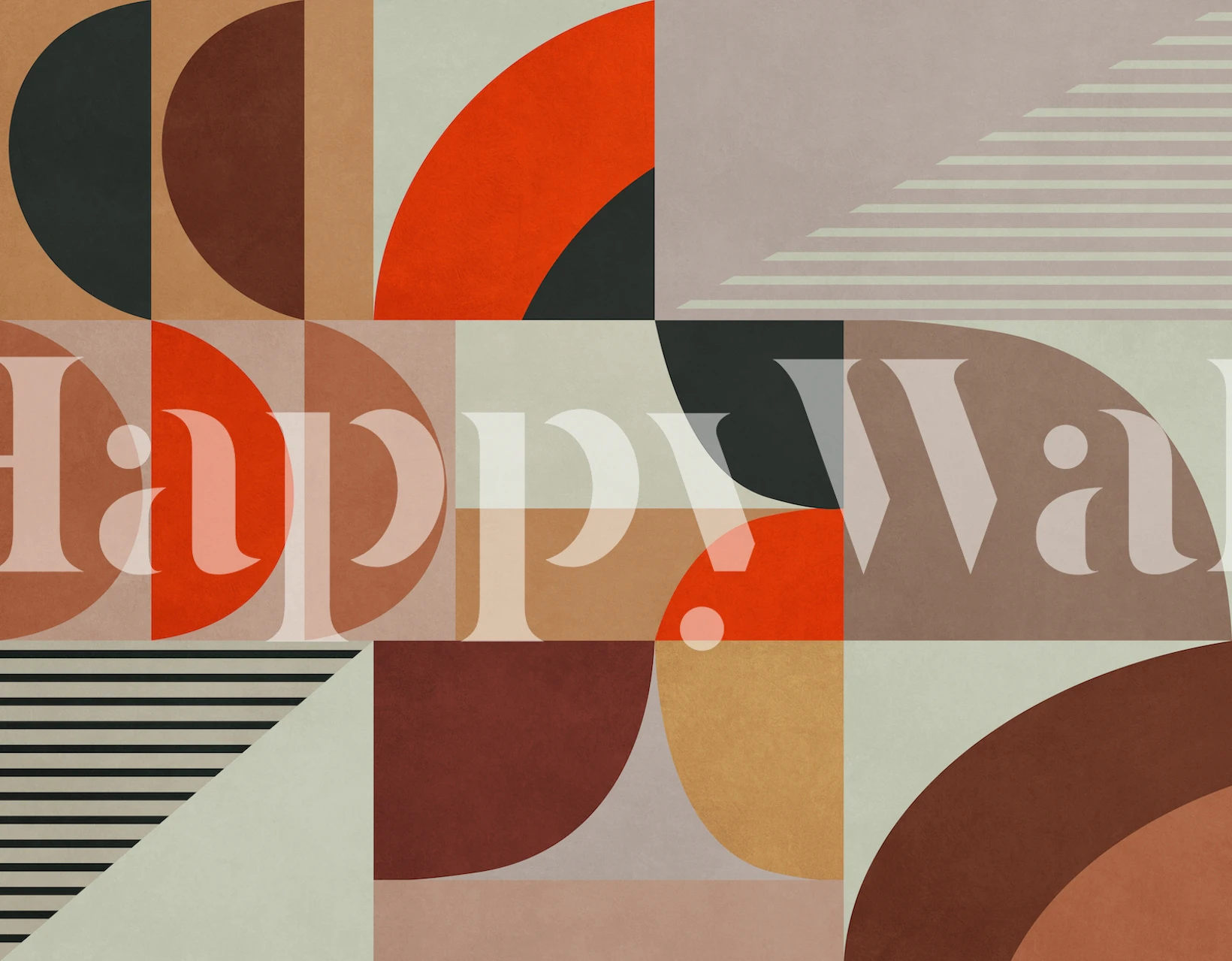 Colorful abstract wallpaper in a modern room