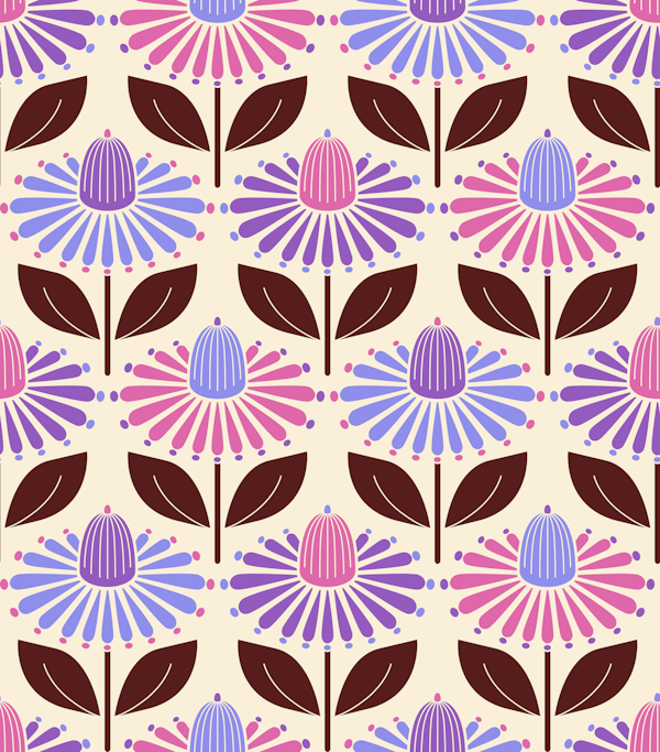 Happy retro coneflowers purple