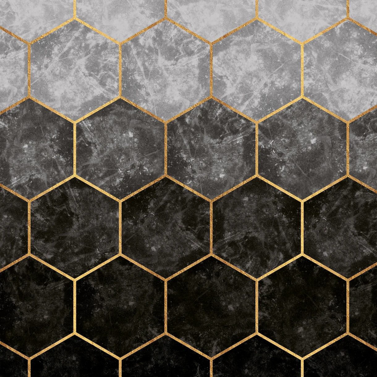 Curated visual reference: Fresh Look at Dark Urban Grey Gradient Hexagons Wallpaper Free Shipping