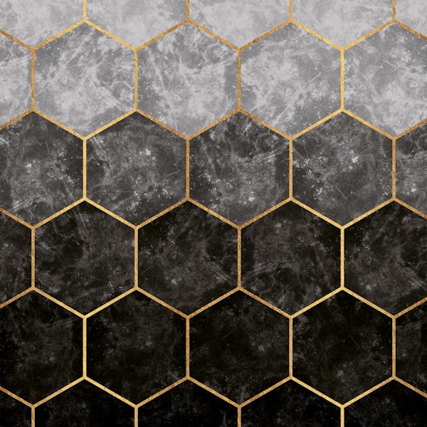 Dark Urban Grey Gradient Hexagons