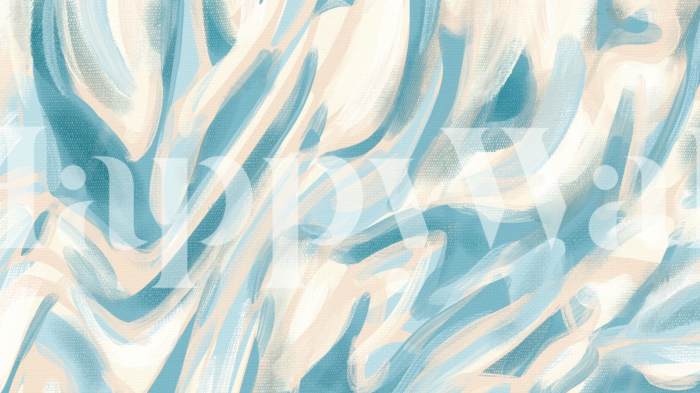 Teal paint canvas wallpaper in a room