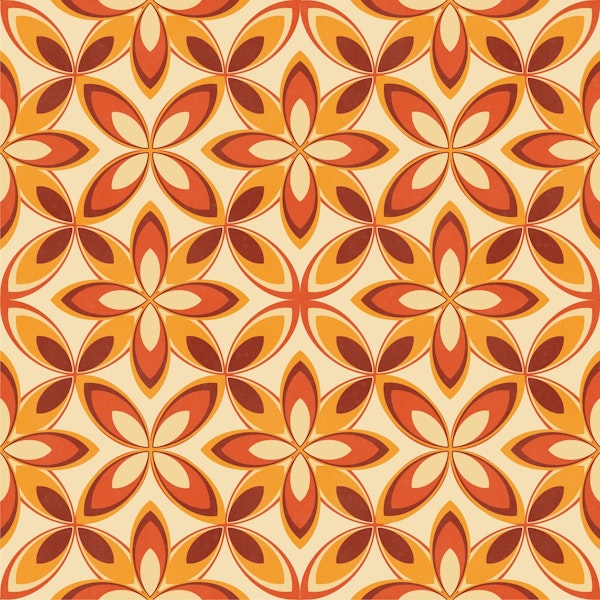 Retro Intertwined Blooms